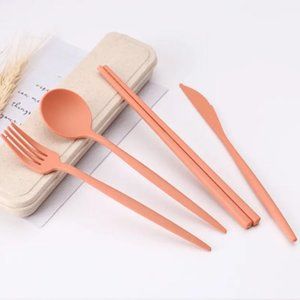Portable Travel Cutlery 4pc Set - Eco Friendly Reusable